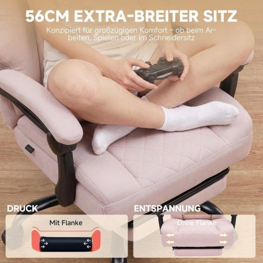 Silla Gaming GTPLAYER Ergonómica con Reposapiés Rosa