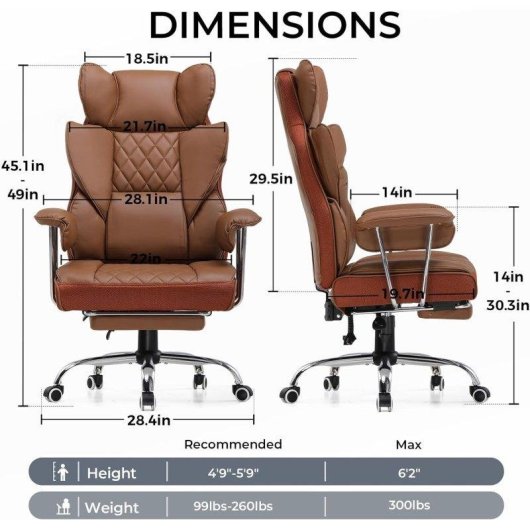 Chaise Gaming GTPLAYER avec soutien lombaire a ressort et repose-pieds
