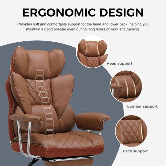Chaise Gaming GTPLAYER avec soutien lombaire a ressort et repose-pieds
