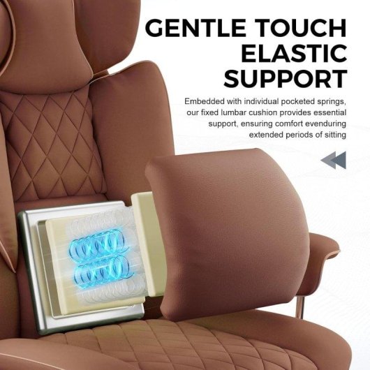 Chaise Gaming GTPLAYER avec soutien lombaire a ressort et repose-pieds