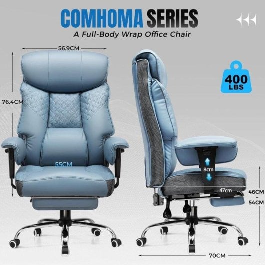 Cadeira Gaming GTPLAYER para Utilizadores Grandes com Assento 3D e Descanso