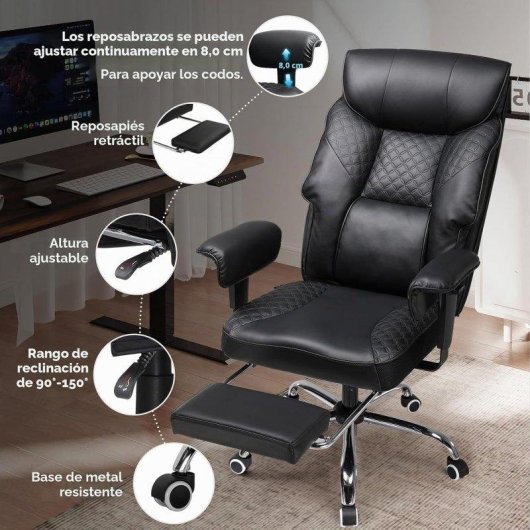 Cadeira gaming GTPLAYER para utilizadores grandes 3D PU 180 kg