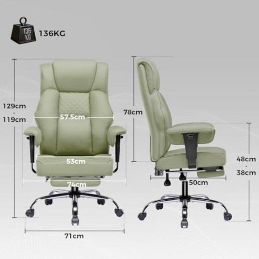 Chaise gaming GTPLAYER Wide avec soutien lombaire ressorts et repose-pieds