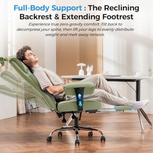 Chaise gaming GTPLAYER Wide avec soutien lombaire ressorts et repose-pieds