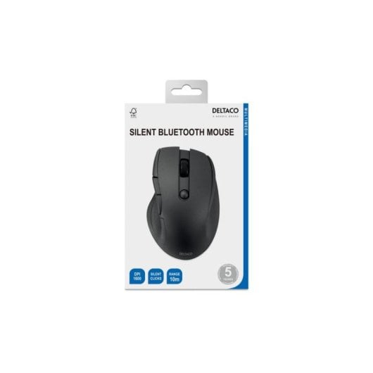 Ratón Deltaco MS-906 Bluetooth 1600 DPI Schwarz 6 Tasten Rechtshänder