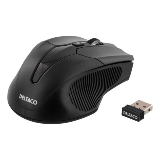 Maus Deltaco MS-776 RF Wireless USB 1600 DPI Schwarz 5 Tasten Rechts