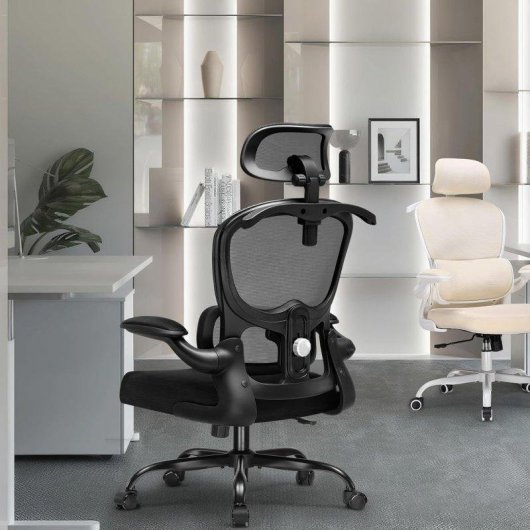 Ergonomischer Bürostuhl GTPLAYER mit 3D-Kopfstütze und klappbaren Armlehnen