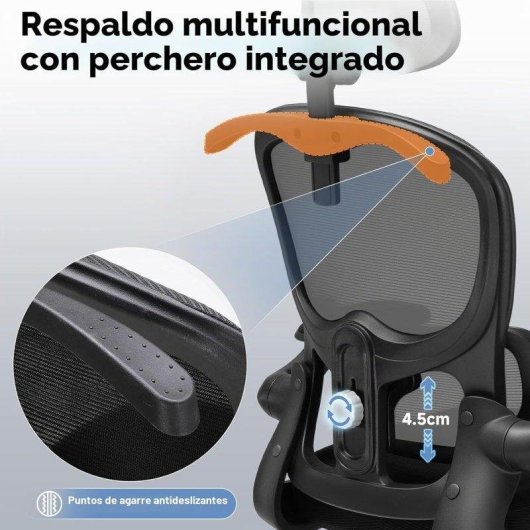 Ergonomischer Bürostuhl GTPLAYER mit 3D-Kopfstütze und klappbaren Armlehnen