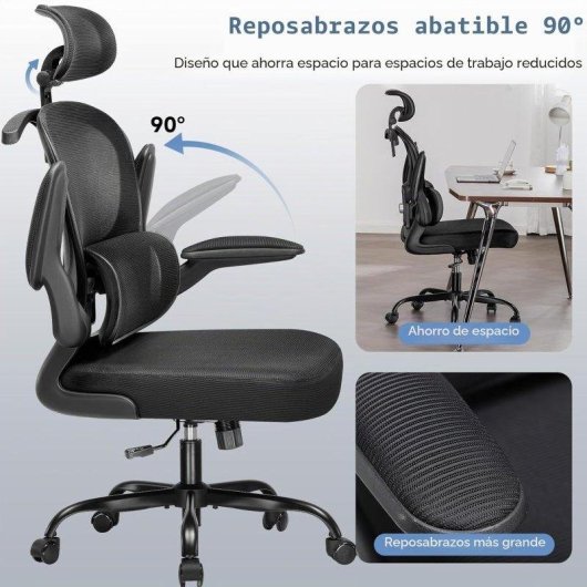 Ergonomischer Bürostuhl GTPLAYER mit 3D-Kopfstütze und klappbaren Armlehnen