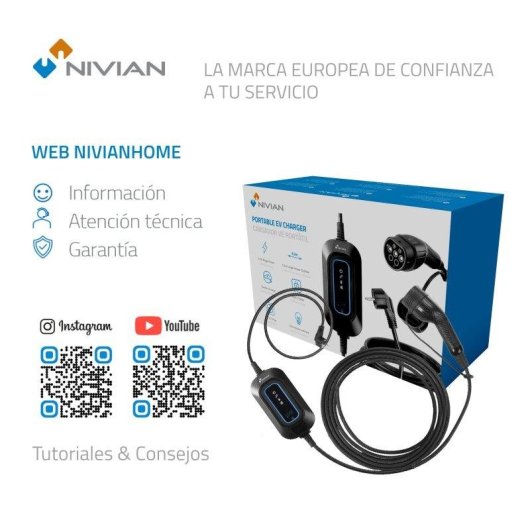 Carregador portátil NIVIAN Tipo 2 3,7 kW 16 A IP65