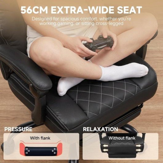 Sedia da gioco ergonomica GTPLAYER con poggiapiedi