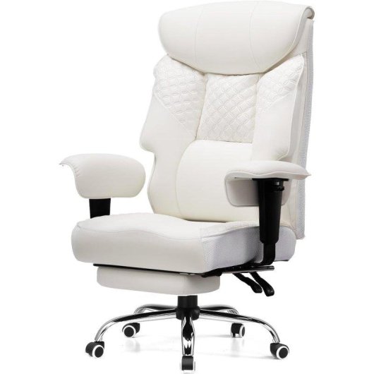 Cadeira de gaming GTPLAYER Grande utilizador 3D PU 180kg Branco