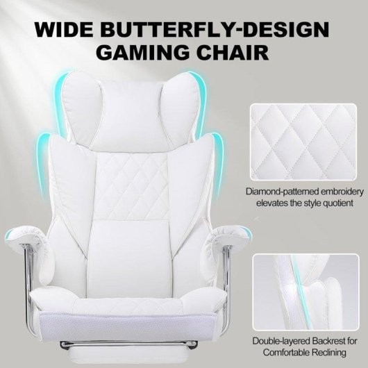 Chaise Gaming GTPLAYER Repose-Pieds Soutien Lombaire 180 kg