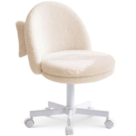 Silla de oficina GTPLAYER Vanity Chair blanca sin brazos, altura regulable y ruedas