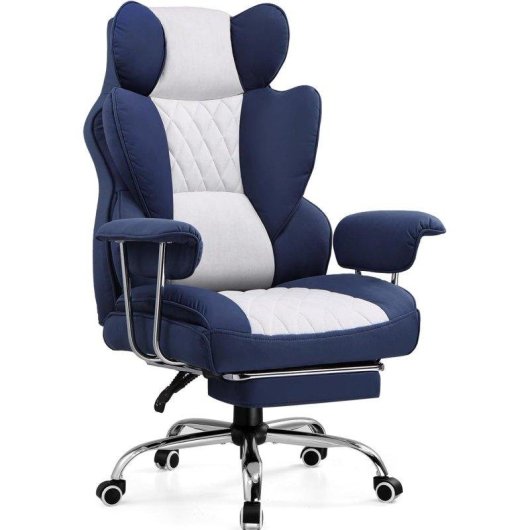 Chaise Gaming GTPLAYER avec Support Lombaire, Repose-Pieds, 180kg Bleu