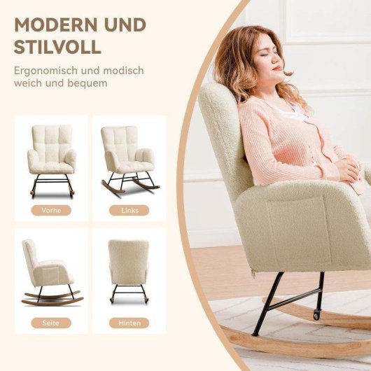 Chaise berçante GTPLAYER Teddy Beige 136 kg