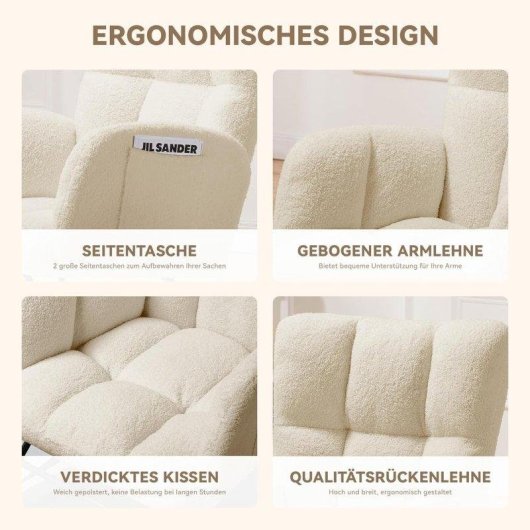 Chaise berçante GTPLAYER Teddy Beige 136 kg