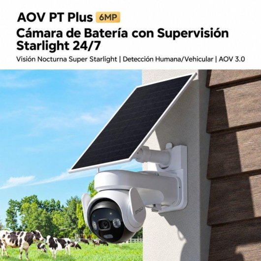 Überwachungskamera Imou Starlight AOV PT Plus NEW 6MP Nachtsicht Außen KI Alarm Solarpanel Zwei-Wege-Audio