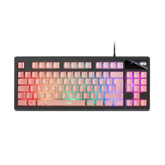 Clavier Mars Gaming Mkax H-mechl TKL RGB complet avec repose-poignets gel français rose