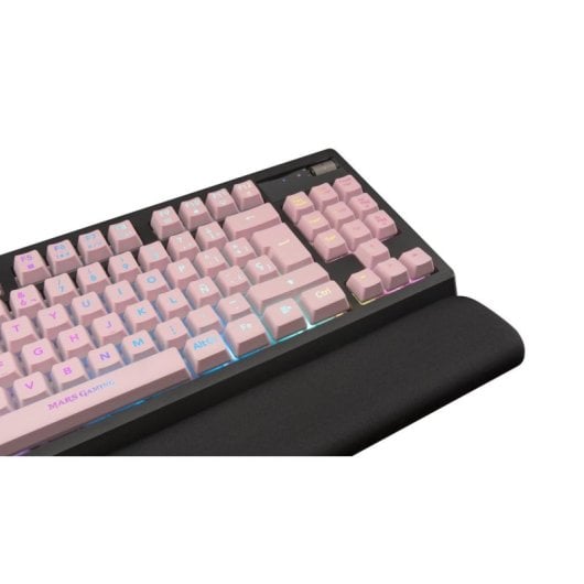 Clavier Mars Gaming Mkax H-mechl TKL RGB complet avec repose-poignets gel français rose