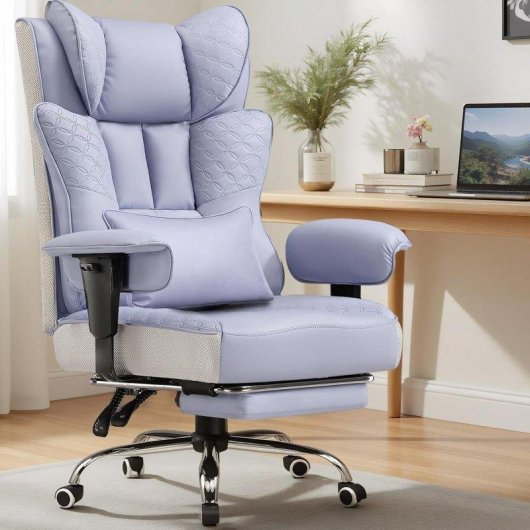 Cadeira Gaming GTPLAYER Ergonomica com apoio de pe Lilas