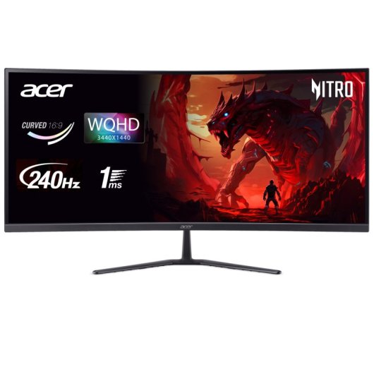 Monitor Acer Nitro ED340CUR 34" UltraWide Quad HD 240Hz VA Curved FreeSync HDR10 5ms