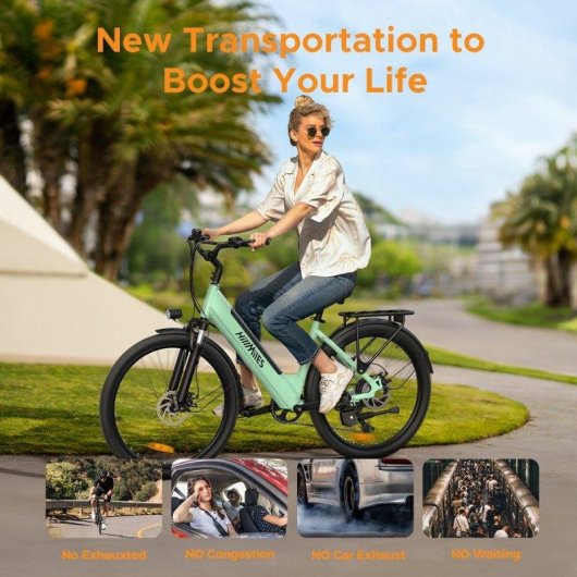 Velo Electrique Urbain MileCity 1 Green 26 Pouces