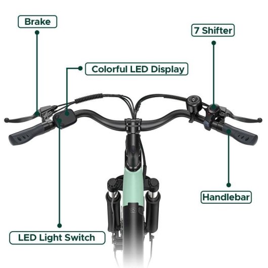 Velo Electrique Urbain MileCity 1 Green 26 Pouces