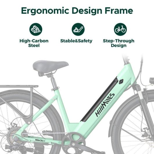 Velo electrique HillMilES Milecity 1 bleu 26 pouces