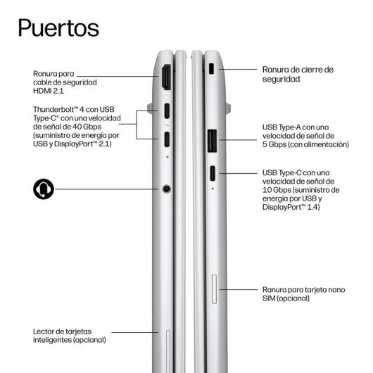 Portátil HP EliteBook 8 G2i 16" Intel Core Ultra 7 356H 32GB Gráficos Intel 1TB SSD Windows 11 Pro Seguridad reforzada