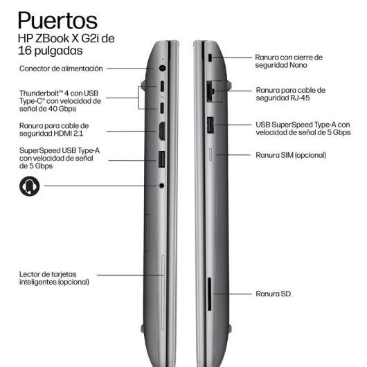 Portátil HP ZBook X G2i 16" Intel Core Ultra 7 356H 32GB 1TB SSD RTX PRO 1000 Windows 11 Pro