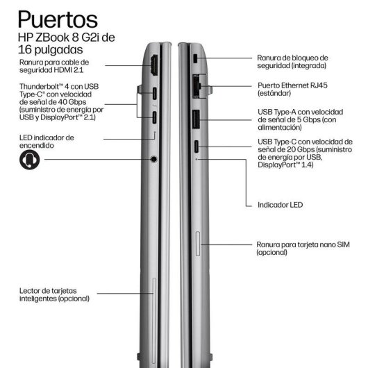 Portátil HP ZBook 8 G2i 16" Intel Core Ultra X9 388H 64GB 1TB SSD Intel Arc B390 Windows 11 Pro