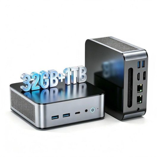 Mini PC Welltin H90 Intel Core i7 11390H 32GB 1TB SSD Iris Xe Windows 11 Pro Triplo Schermo