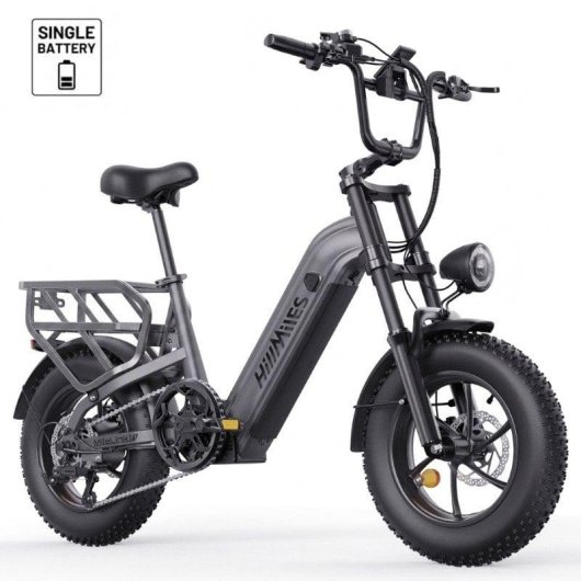 Bicicleta eléctrica HillMiles MileLink 1 250 W 48 V 18 Ah Fatbike gris