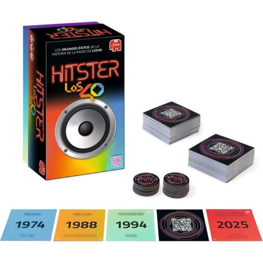 Juego de mesa musical Hitster Los 40 con 300 canciones QR