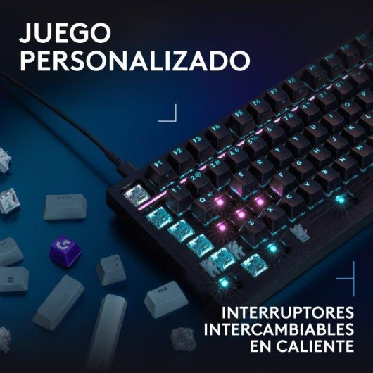 Teclado Logitech G316 X mecánico con interruptores intercambiables y RGB LIGHTSYNC negro