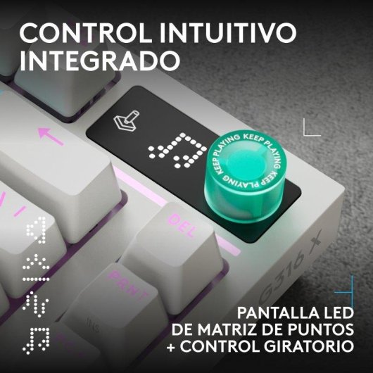 Teclado Logitech G316 X mecánico con interruptores intercambiables y RGB LIGHTSYNC blanco
