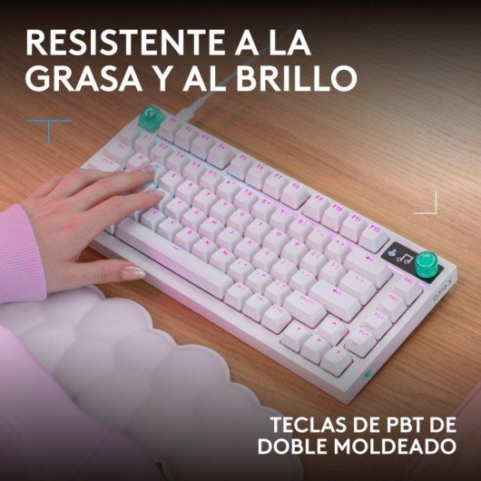 Teclado Logitech G316 X mecánico con interruptores intercambiables y RGB LIGHTSYNC blanco