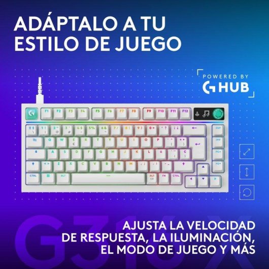 Teclado Logitech G316 X mecánico con interruptores intercambiables y RGB LIGHTSYNC blanco