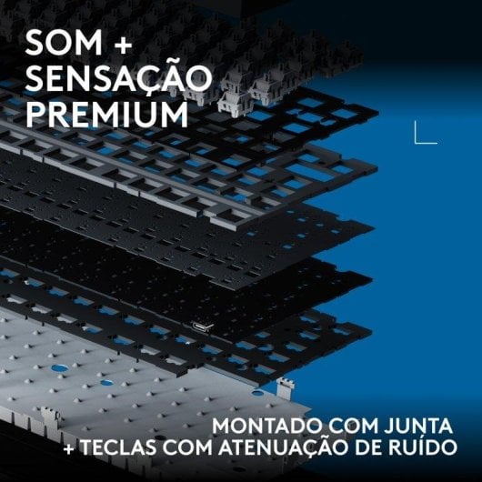 Teclado Logitech G316 X 75% com ecrã LED, RGB LIGHTSYNC e switches táteis intercambiáveis, teclas PBT