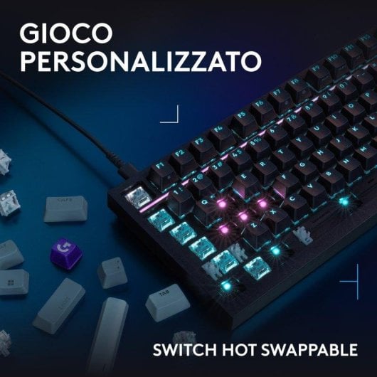 Tastiera Logitech G316 X 75% gaming 8 kHz switches tattili intercambiabili RGB Layout IT
