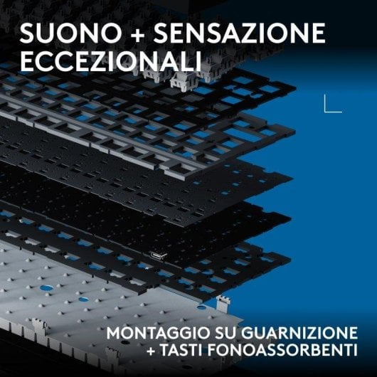 Tastiera Logitech G316 X 75% gaming 8 kHz switches tattili intercambiabili RGB Layout IT