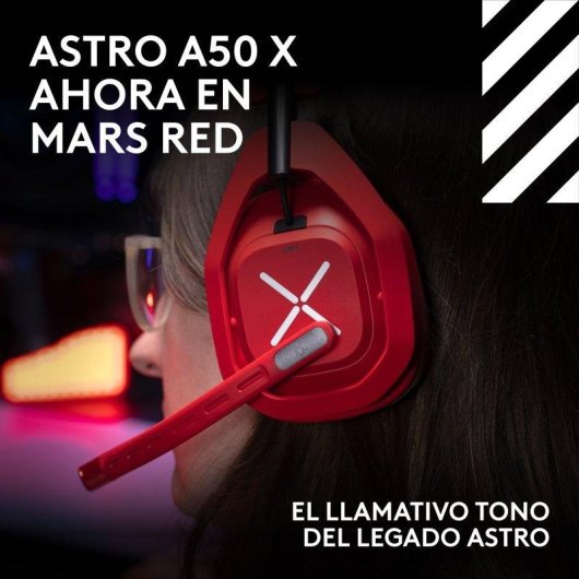 Cuffie Logitech G Astro A50 X Wireless Bluetooth HDMI 4K 120 Hz Rosso