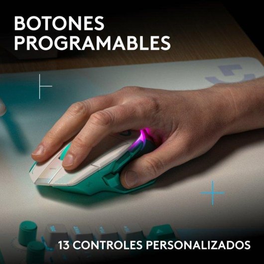 Ratón Logitech G502 X PLUS inalámbrico gaming 44000 DPI RGB LIGHTSPEED menta