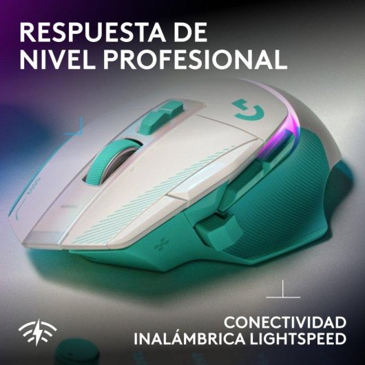 Ratón Logitech G502 X PLUS inalámbrico gaming 44000 DPI RGB LIGHTSPEED menta