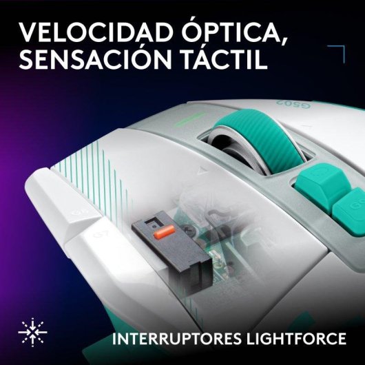 Ratón Logitech G502 X PLUS inalámbrico gaming 44000 DPI RGB LIGHTSPEED menta