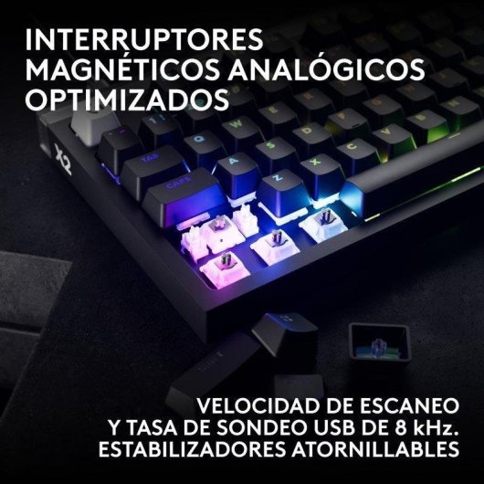 Teclado Logitech G PRO X2 RAPID magnético analógico con OLED y RGB Layout ES
