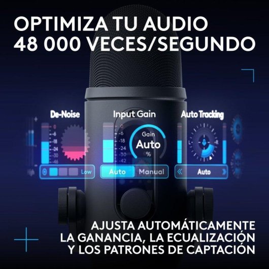 Micrófono Logitech G Blue Yeti 2 USB condensador con IA y sensor de proximidad
