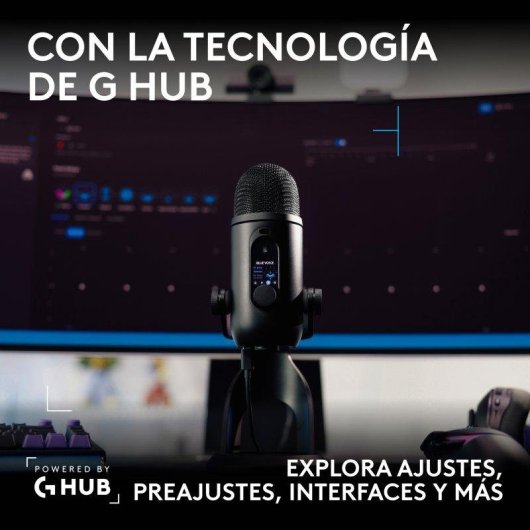 Micrófono Logitech G Blue Yeti 2 USB condensador con IA y sensor de proximidad