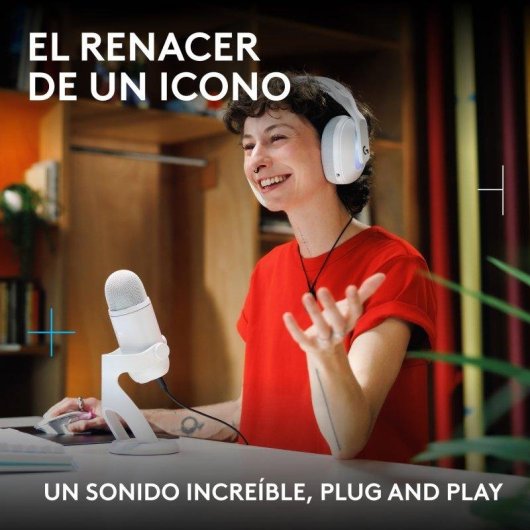Micrófono Logitech G Blue Yeti 2 USB condensador con sensor de voz e IA